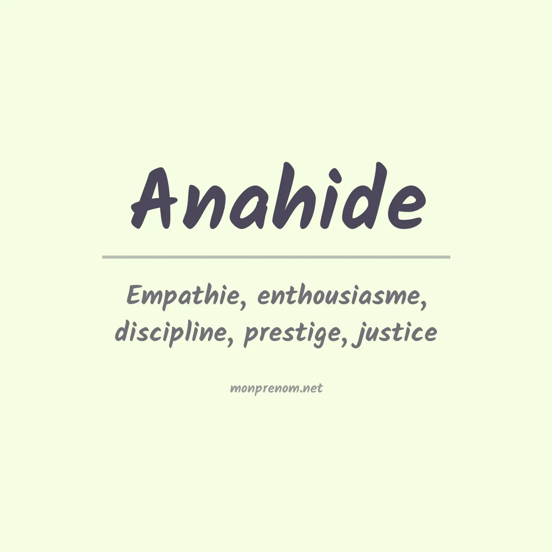 Signification du Prénom Anahide Signification du Prénom Anahide