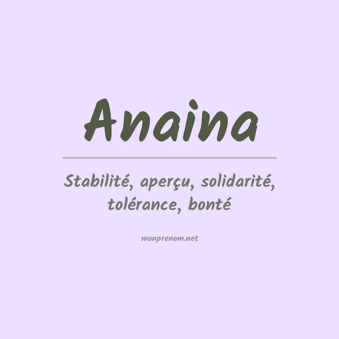 Signification du Prénom Anaina