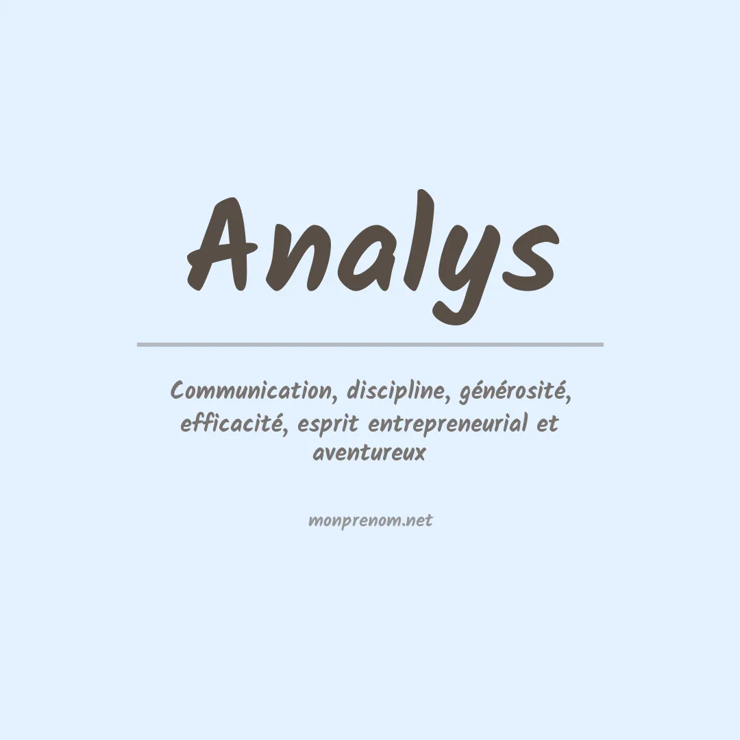 Signification du Prénom Analys Signification du Prénom Analys