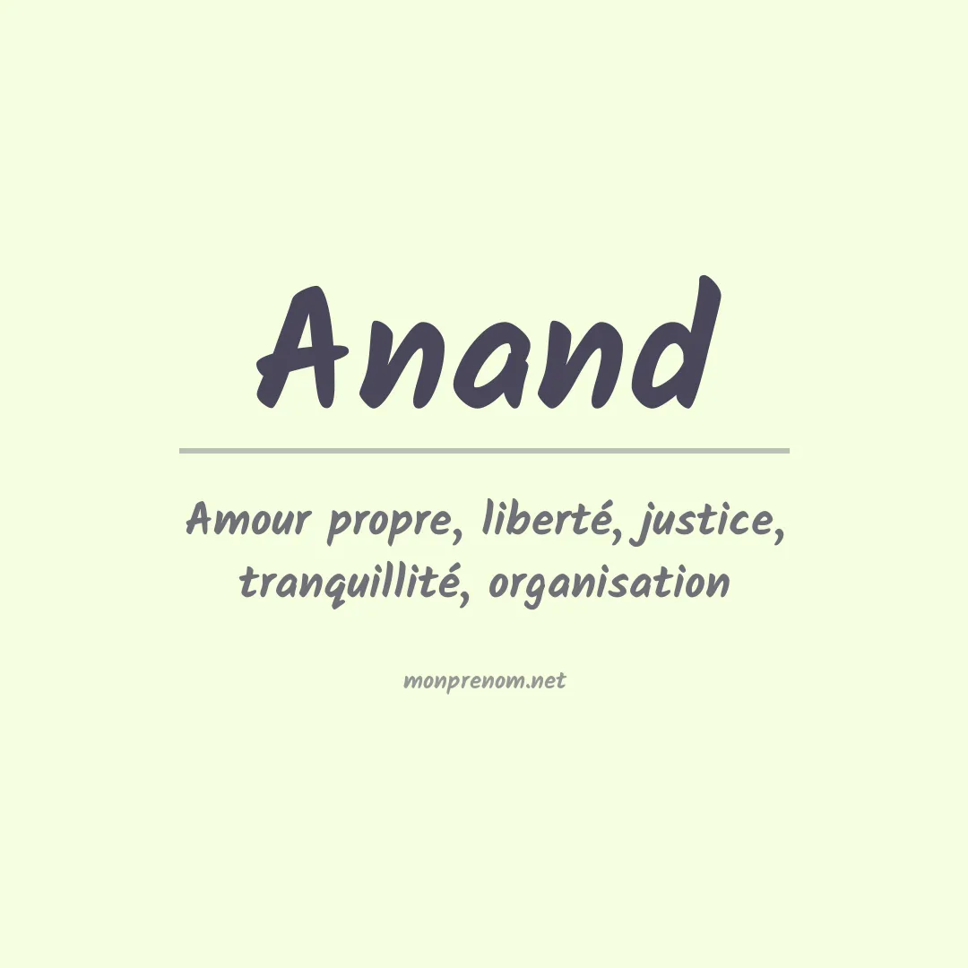 Signification du Prénom Anand