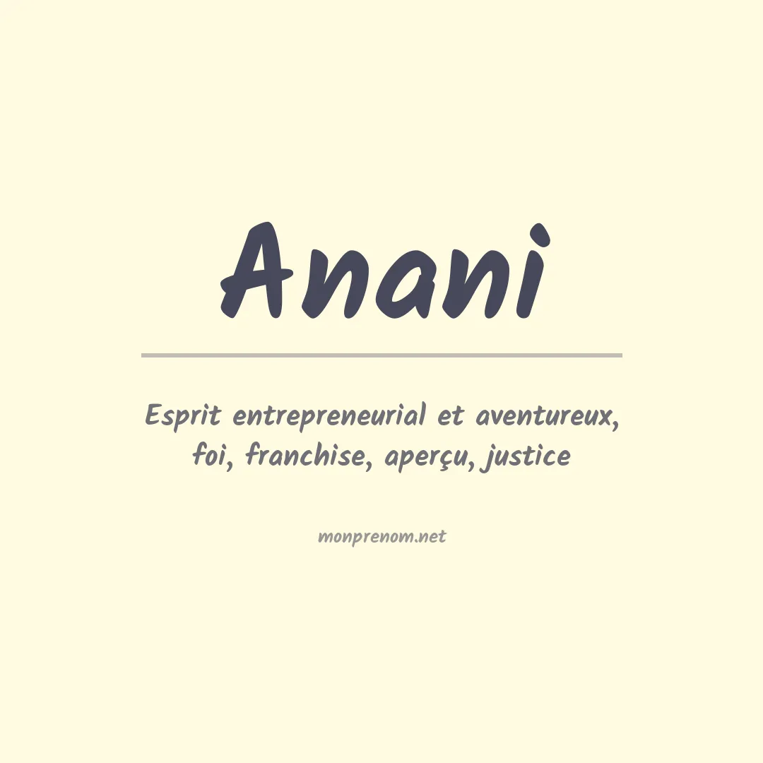 Signification du Prénom Anani Signification du Prénom Anani