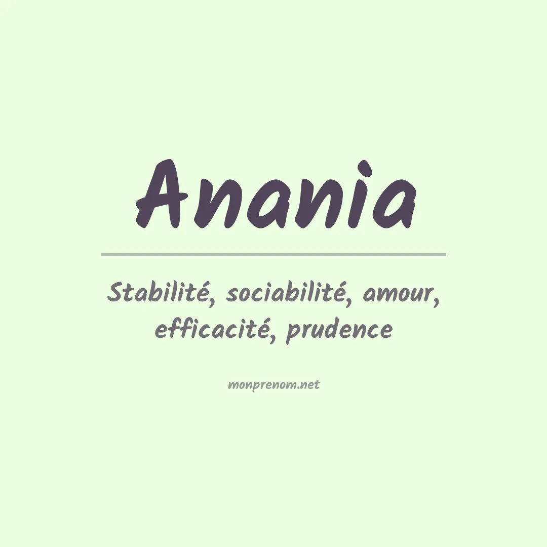 Signification du Prénom Anania