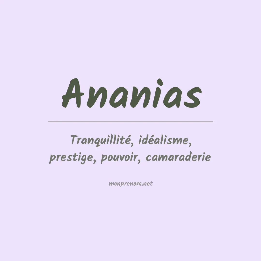Signification du Prénom Ananias