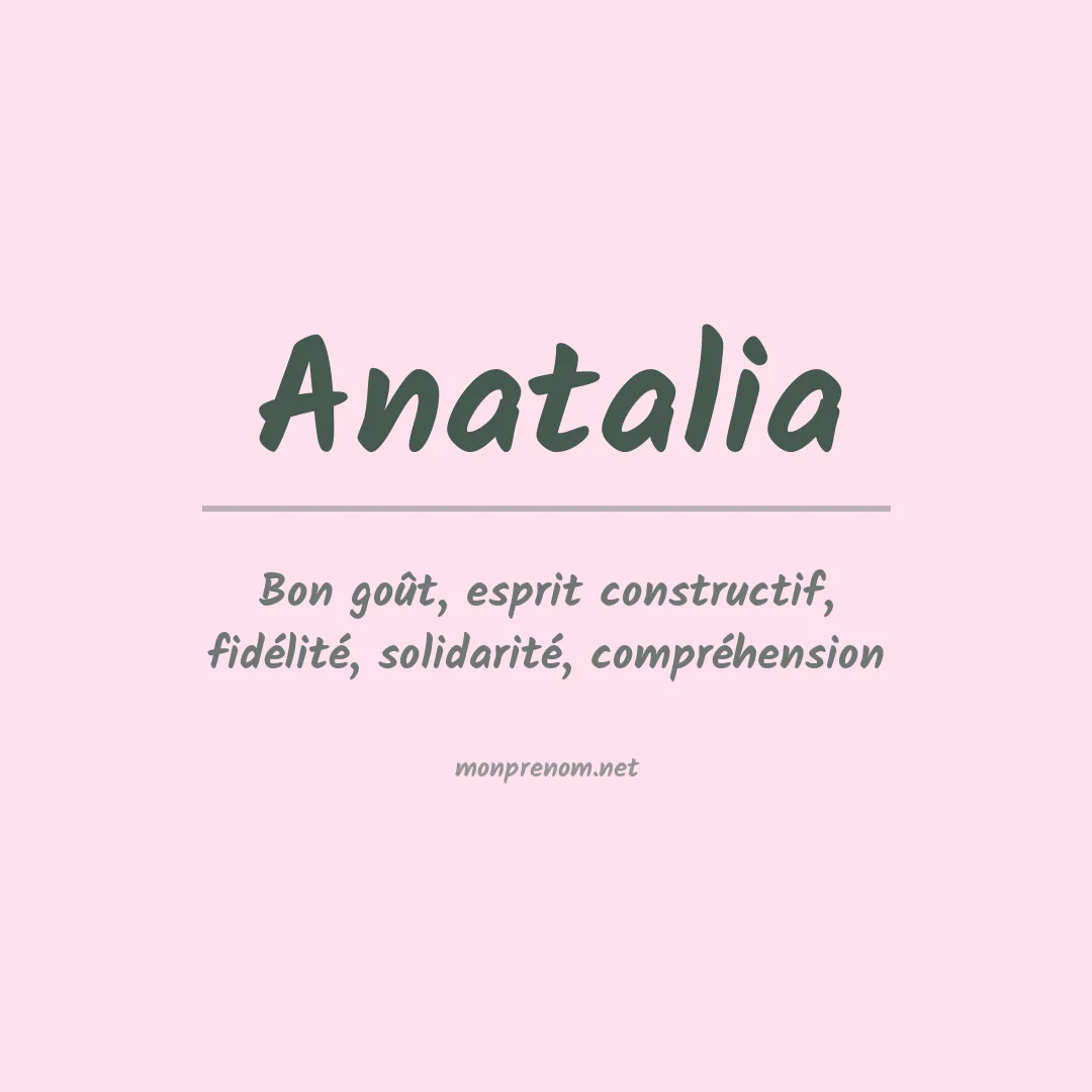 Signification du Prénom Anatalia Signification du Prénom Anatalia