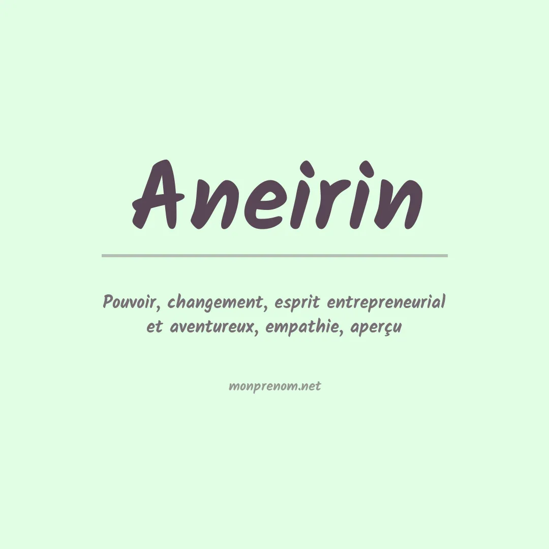 Signification du Prénom Aneirin