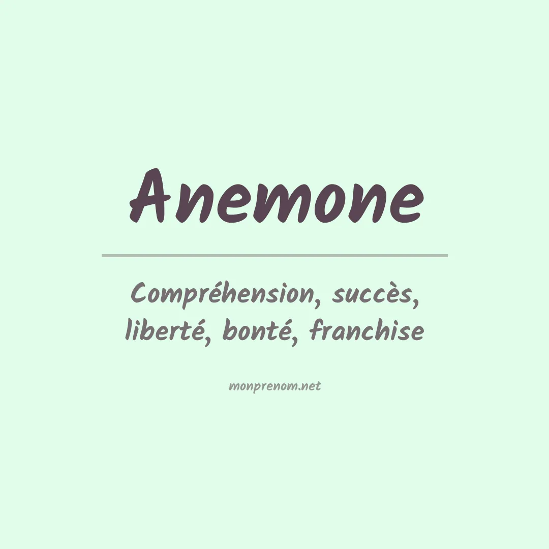 Signification du Prénom Anemone
