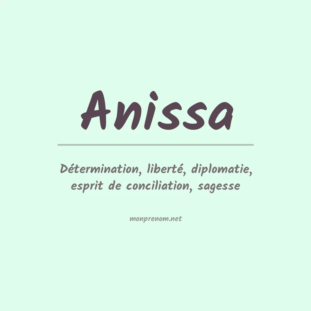 Signification du Pr nom Anissa