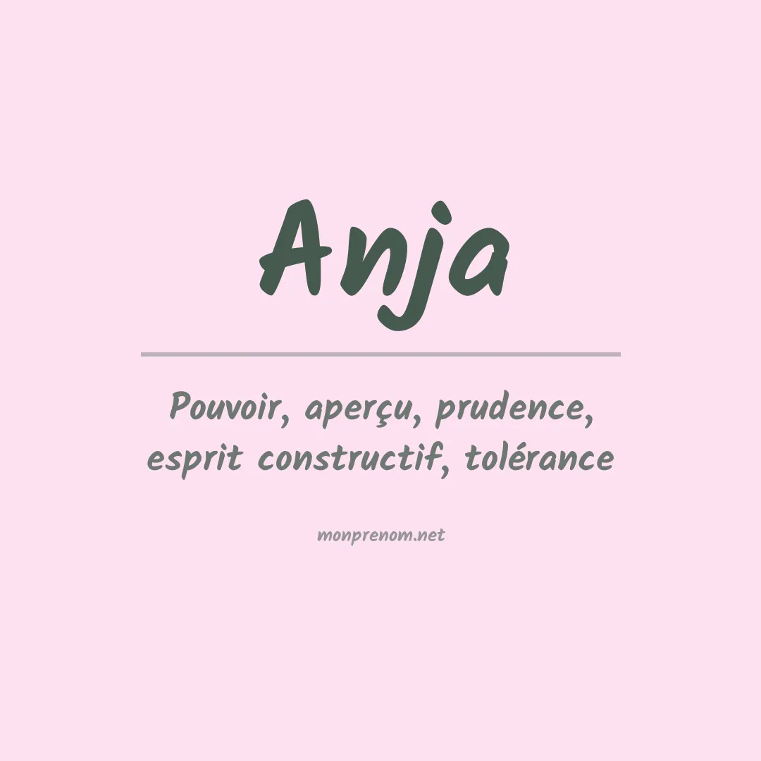 Signification du Prénom Anja
