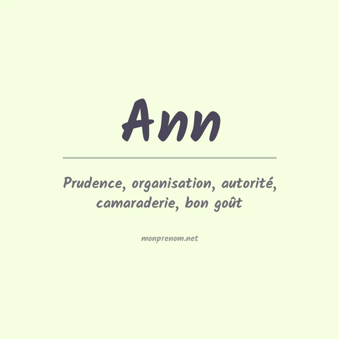 Signification du Prénom Ann