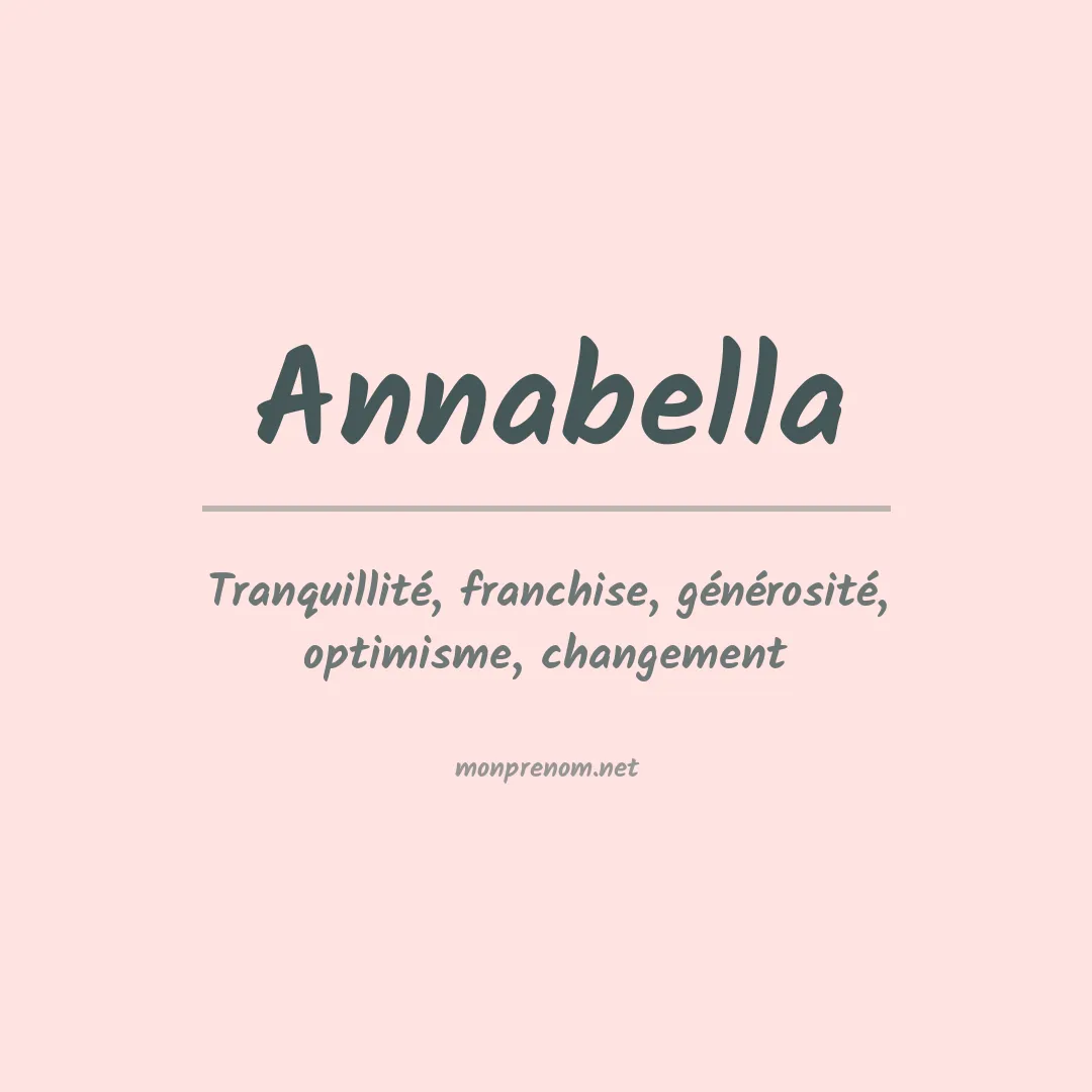 Signification du Prénom Annabella Signification du Prénom Annabella