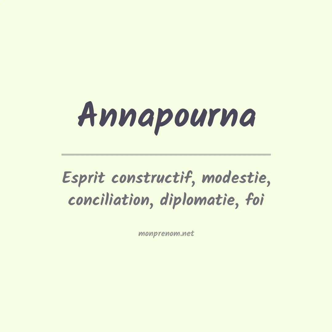 Signification du Prénom Annapourna