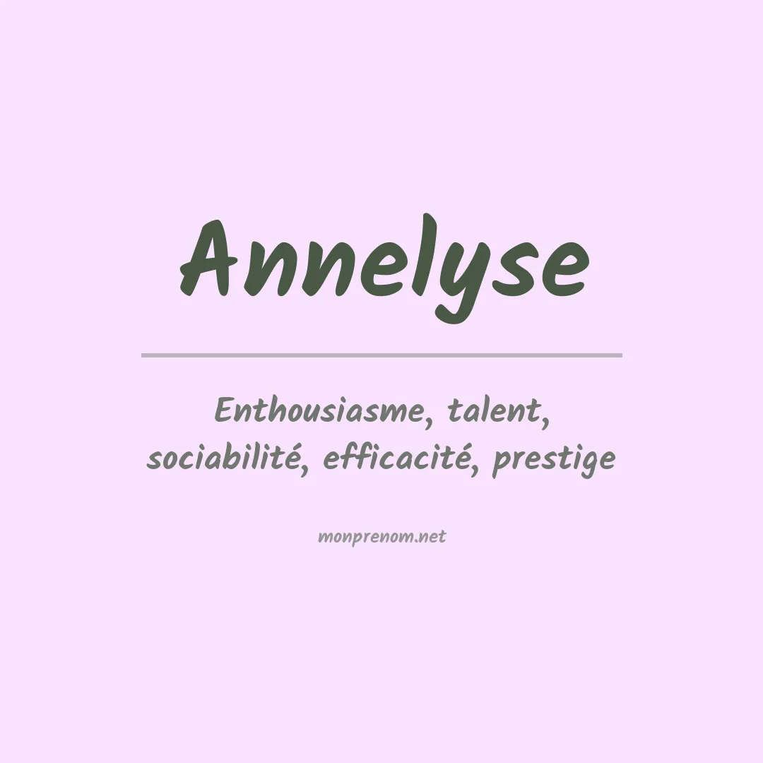 Signification du Prénom Annelyse