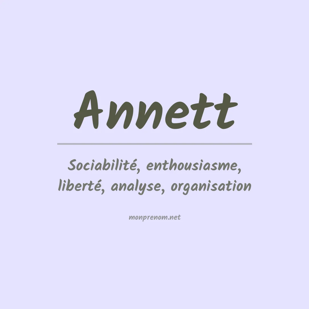 Signification du Prénom Annett