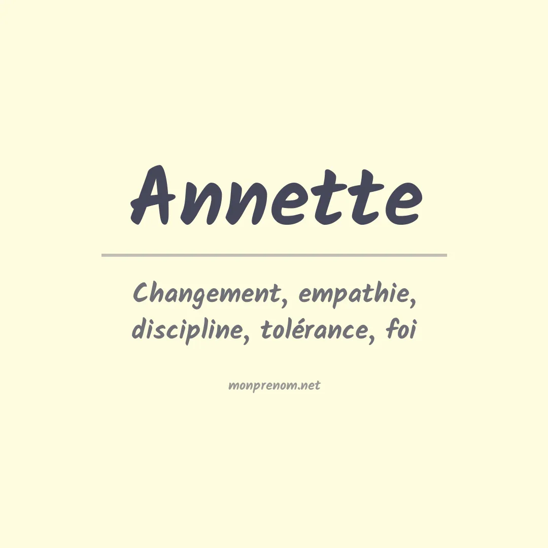 Signification du Prénom Annette