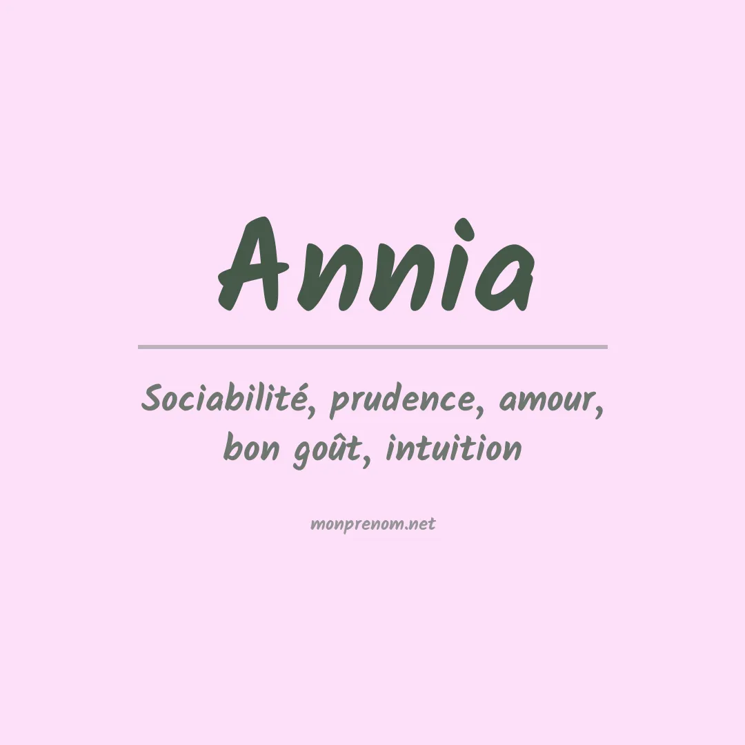 Signification du Prénom Annia