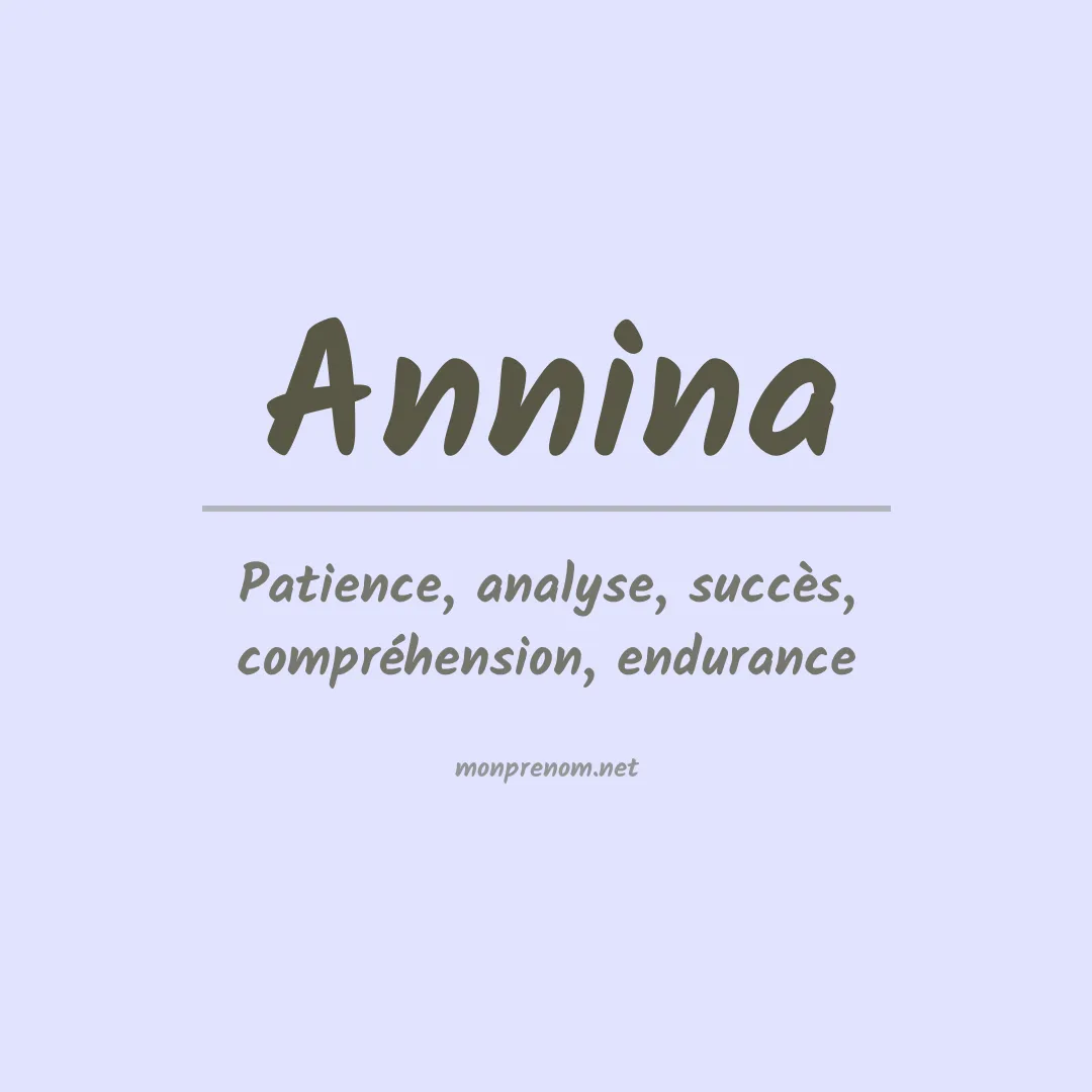 Signification du Prénom Annina Signification du Prénom Annina