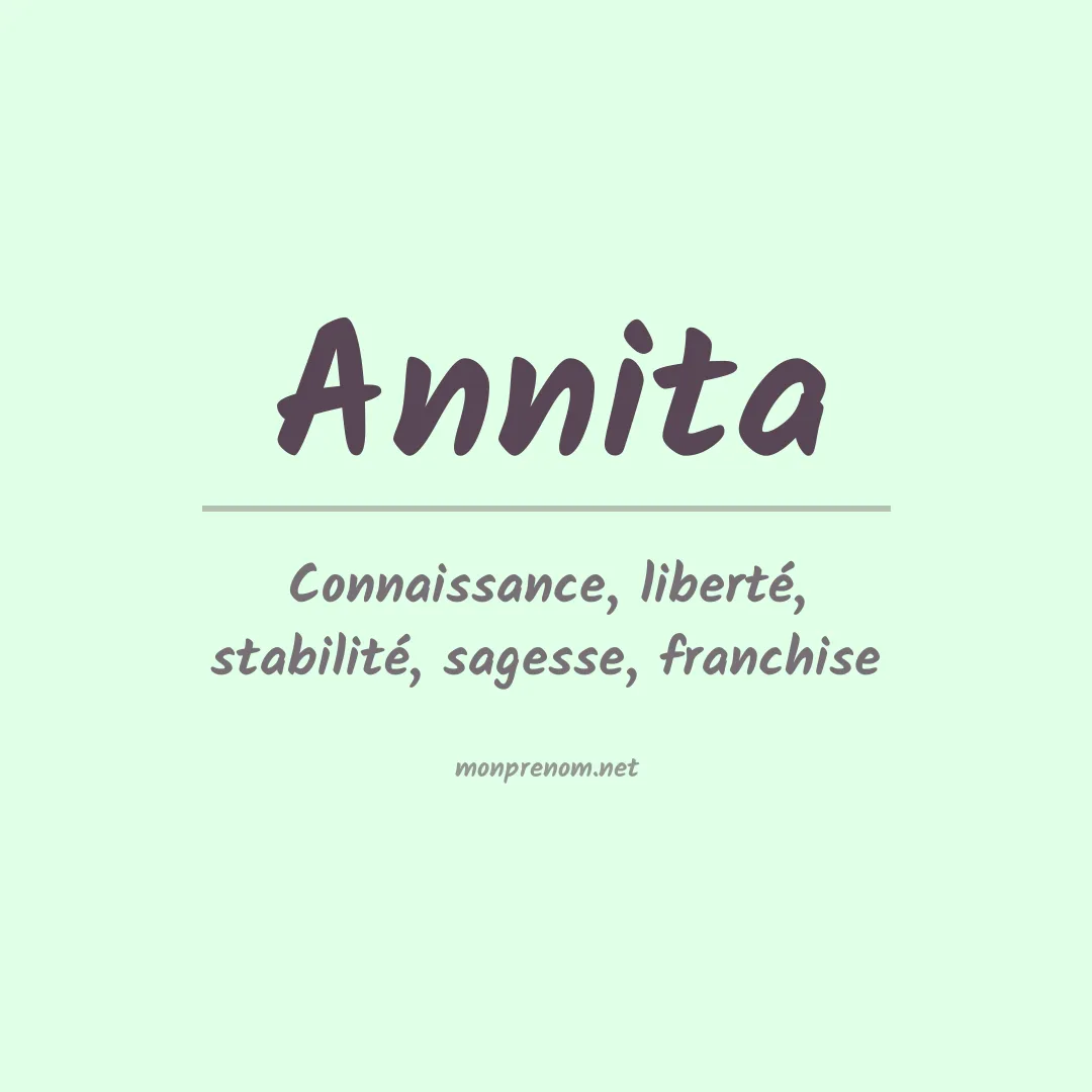Signification du Prénom Annita