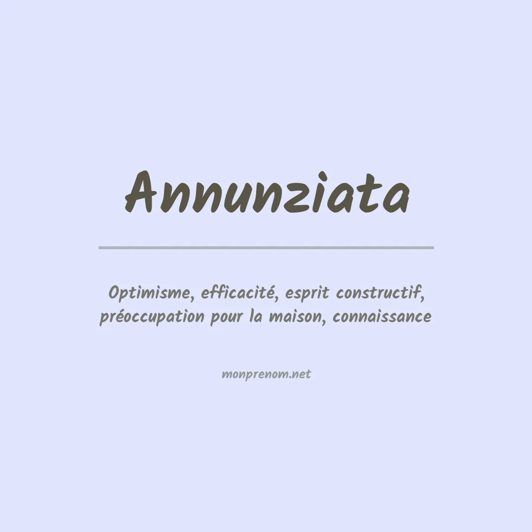 Signification du Prénom Annunziata