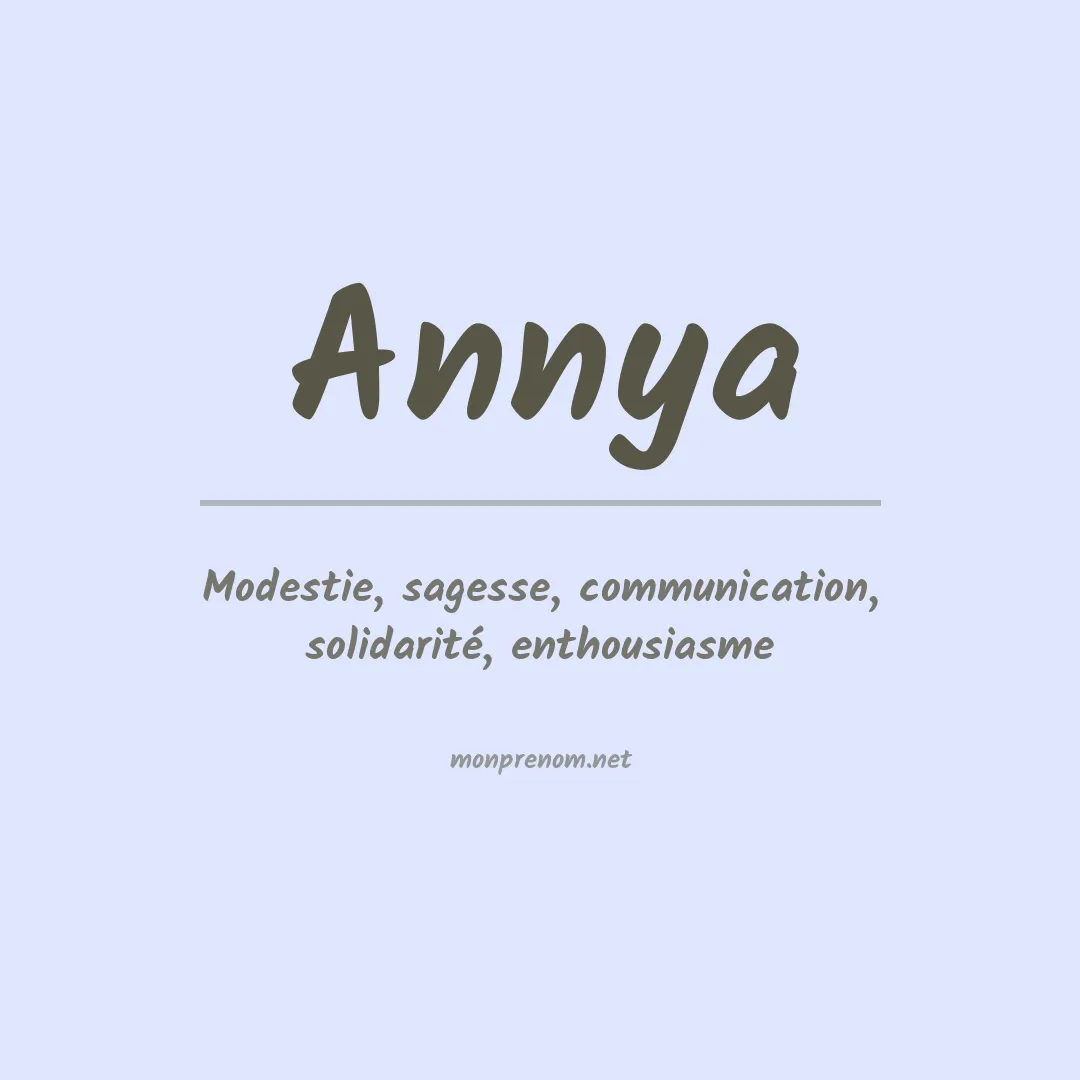 Signification du Prénom Annya