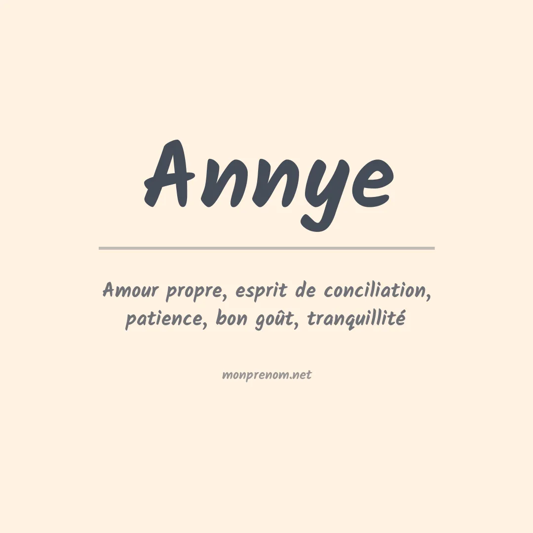 Signification du Prénom Annye