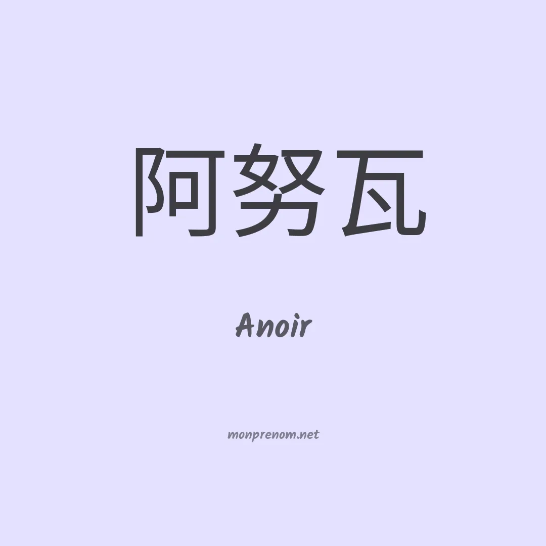 Anoir en chino