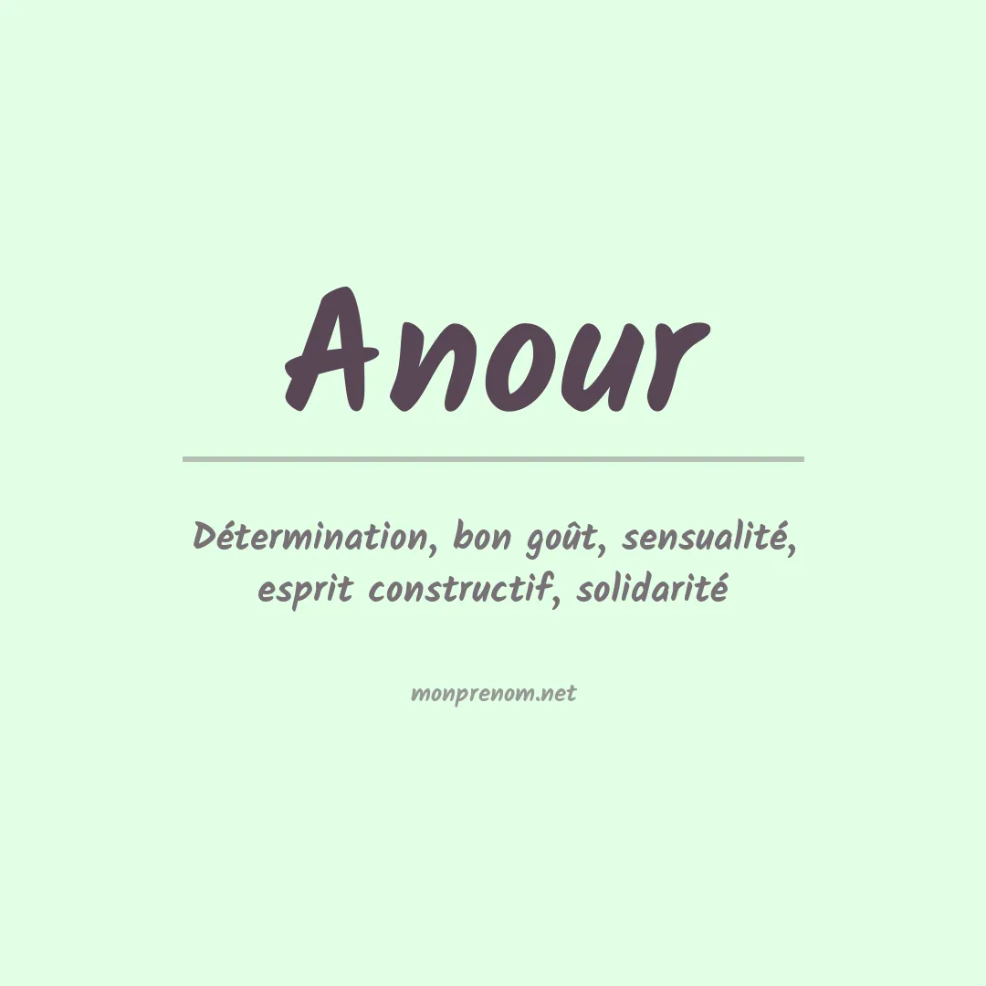 Signification du Prénom Anour Signification du Prénom Anour