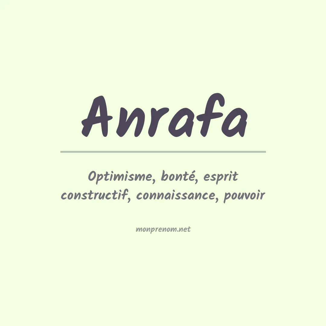 Signification du Prénom Anrafa