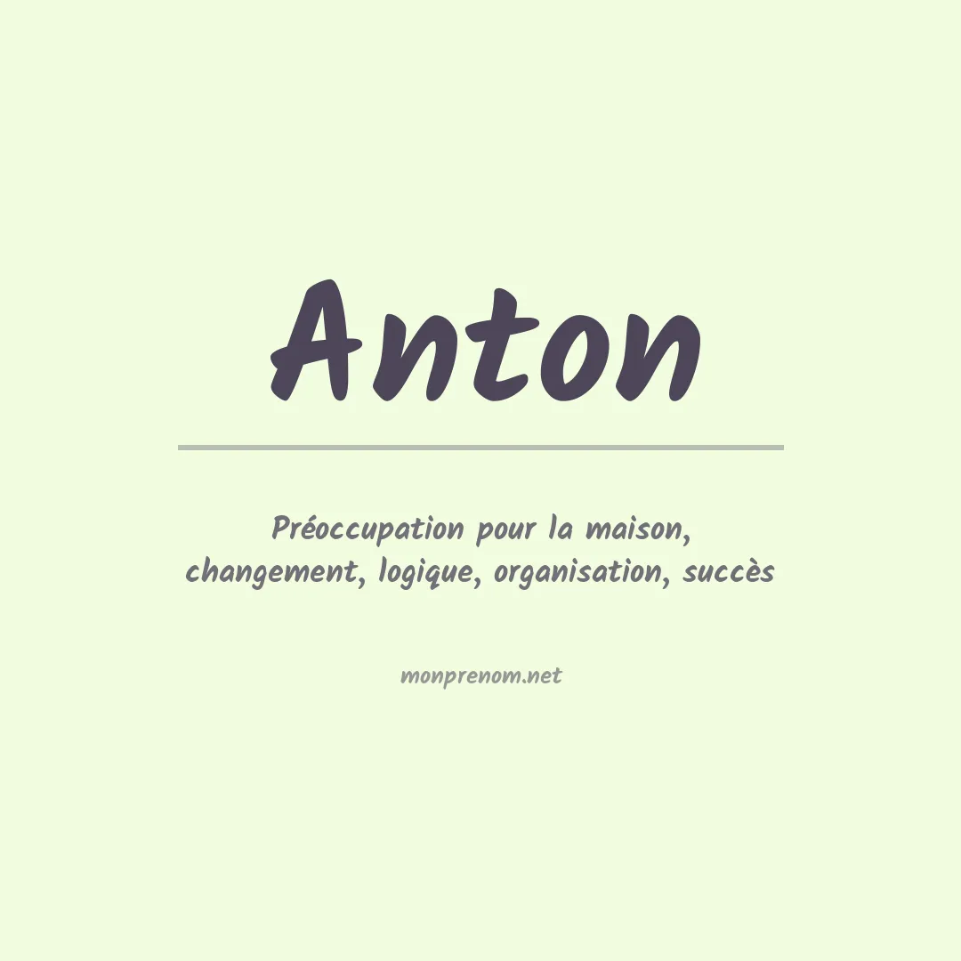 Signification du Prénom Anton