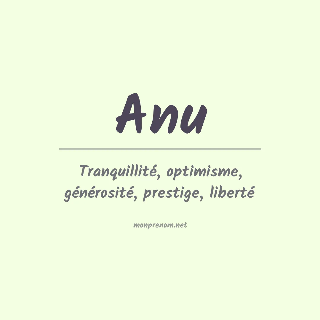 Signification du Prénom Anu