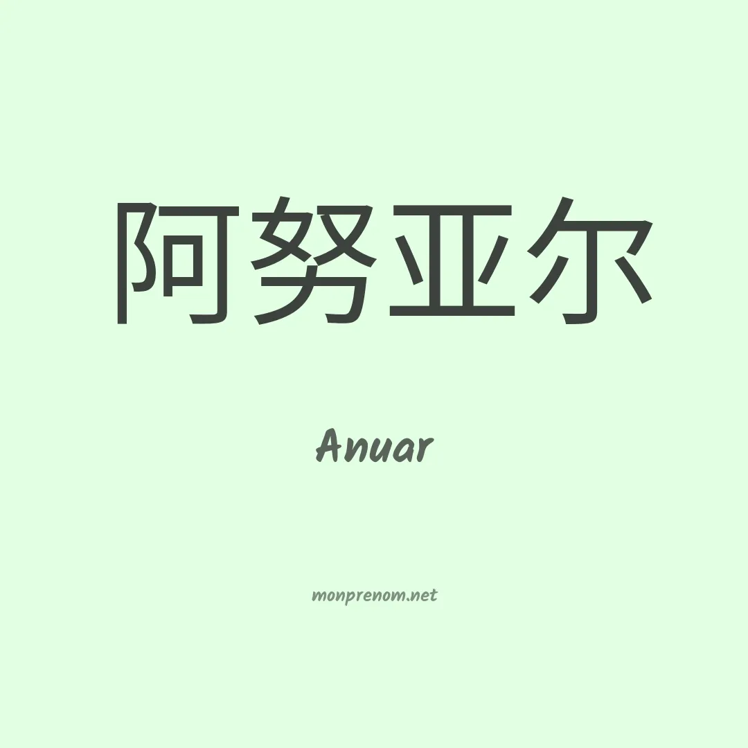 Anuar en chino