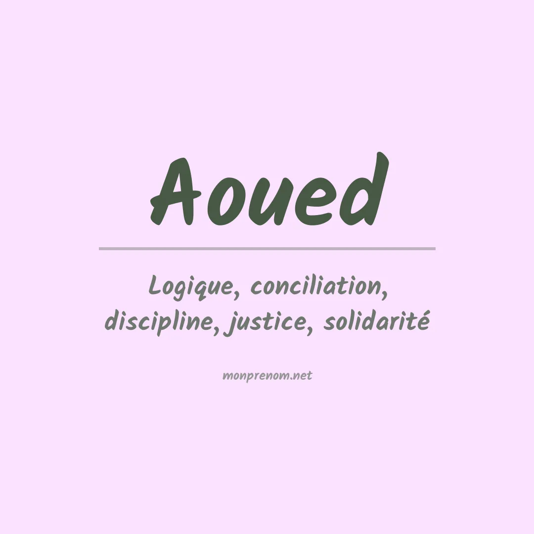 Signification du Prénom Aoued Signification du Prénom Aoued