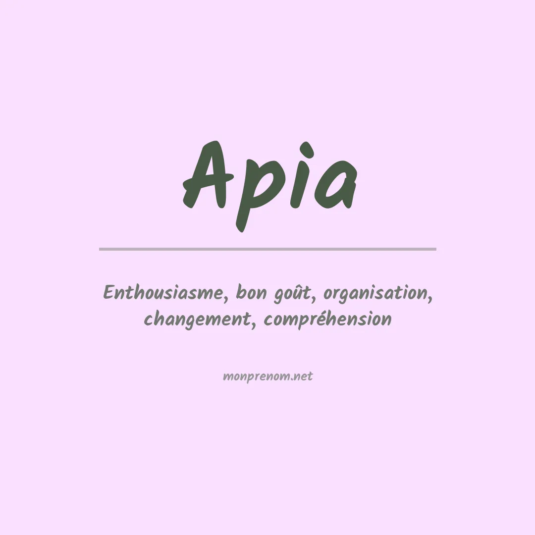 Signification du Prénom Apia