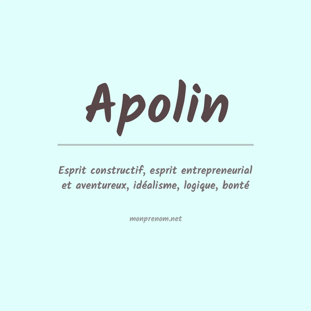 Signification du Prénom Apolin Signification du Prénom Apolin