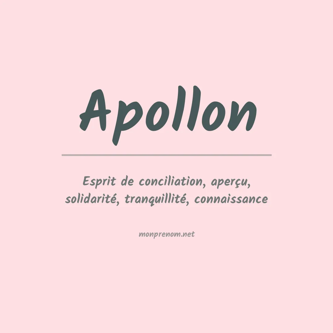 Signification du Prénom Apollon