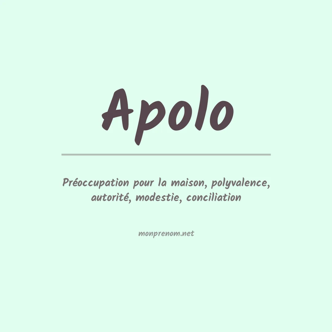 Signification du Prénom Apolo