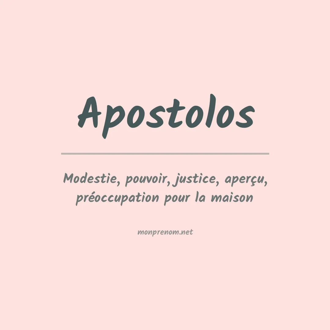 Signification du Prénom Apostolos