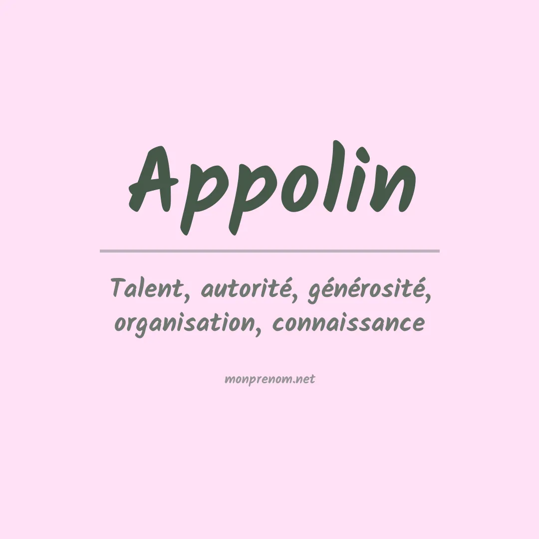 Signification du Prénom Appolin Signification du Prénom Appolin