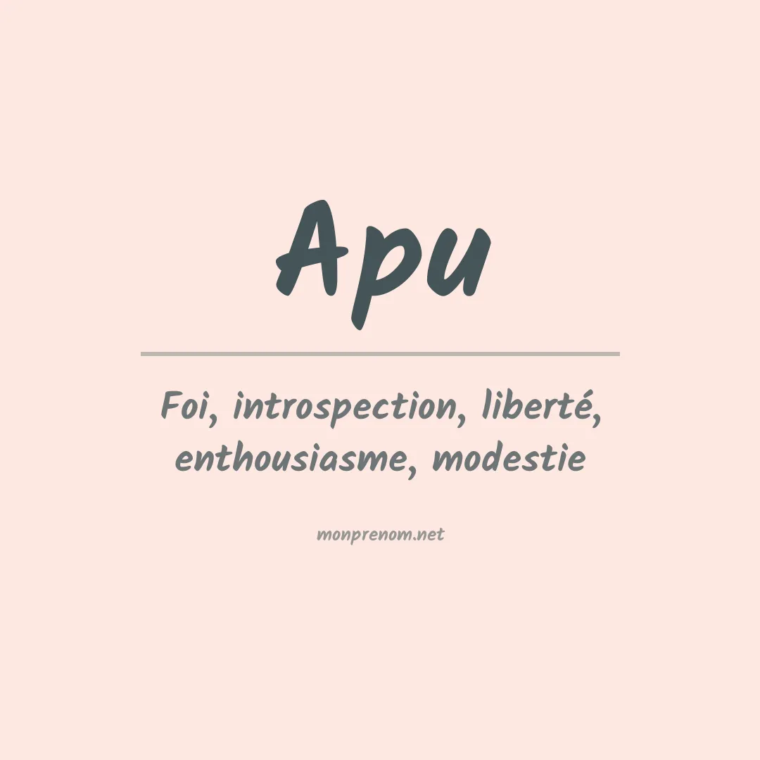 Signification du Prénom Apu Signification du Prénom Apu