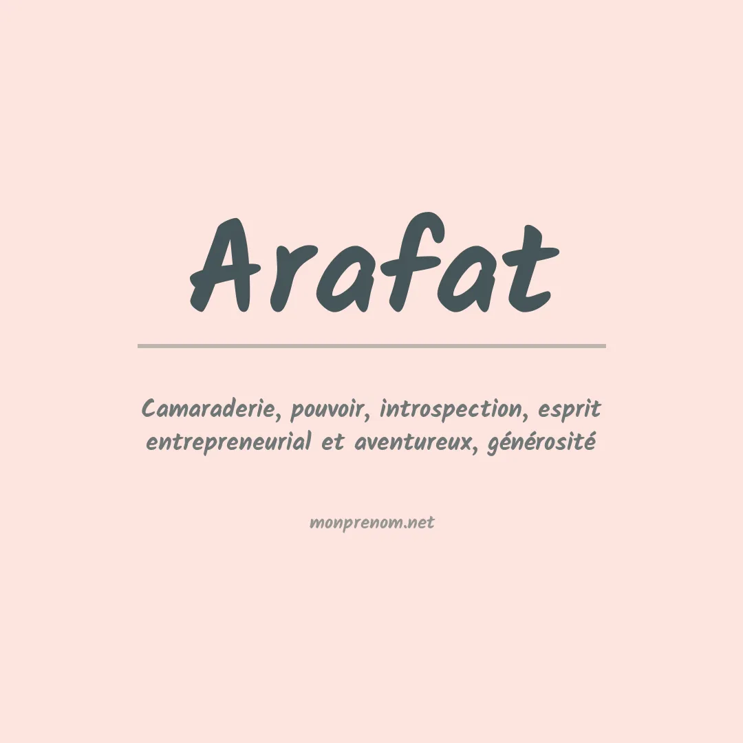 Signification du Prénom Arafat