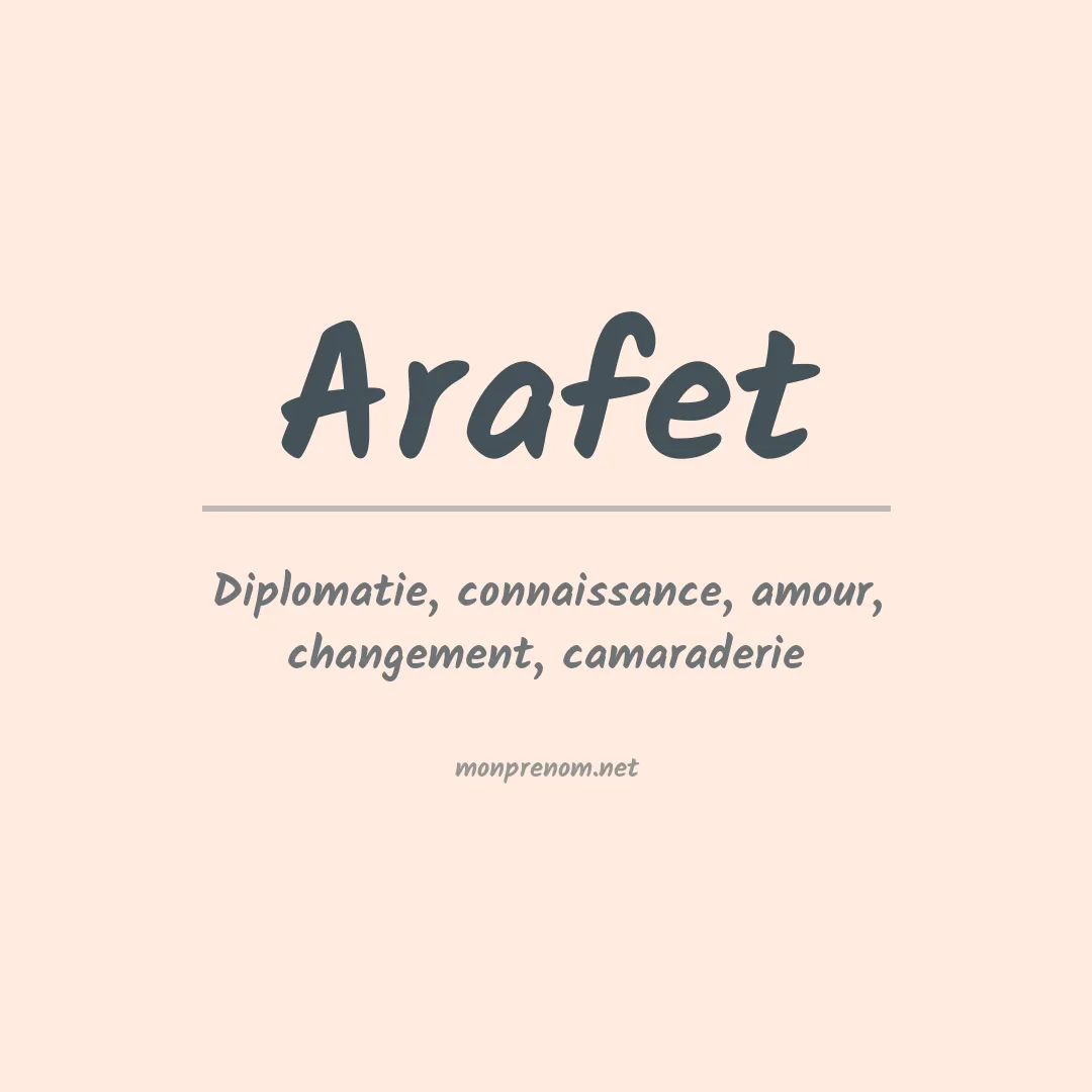 Signification du Prénom Arafet Signification du Prénom Arafet