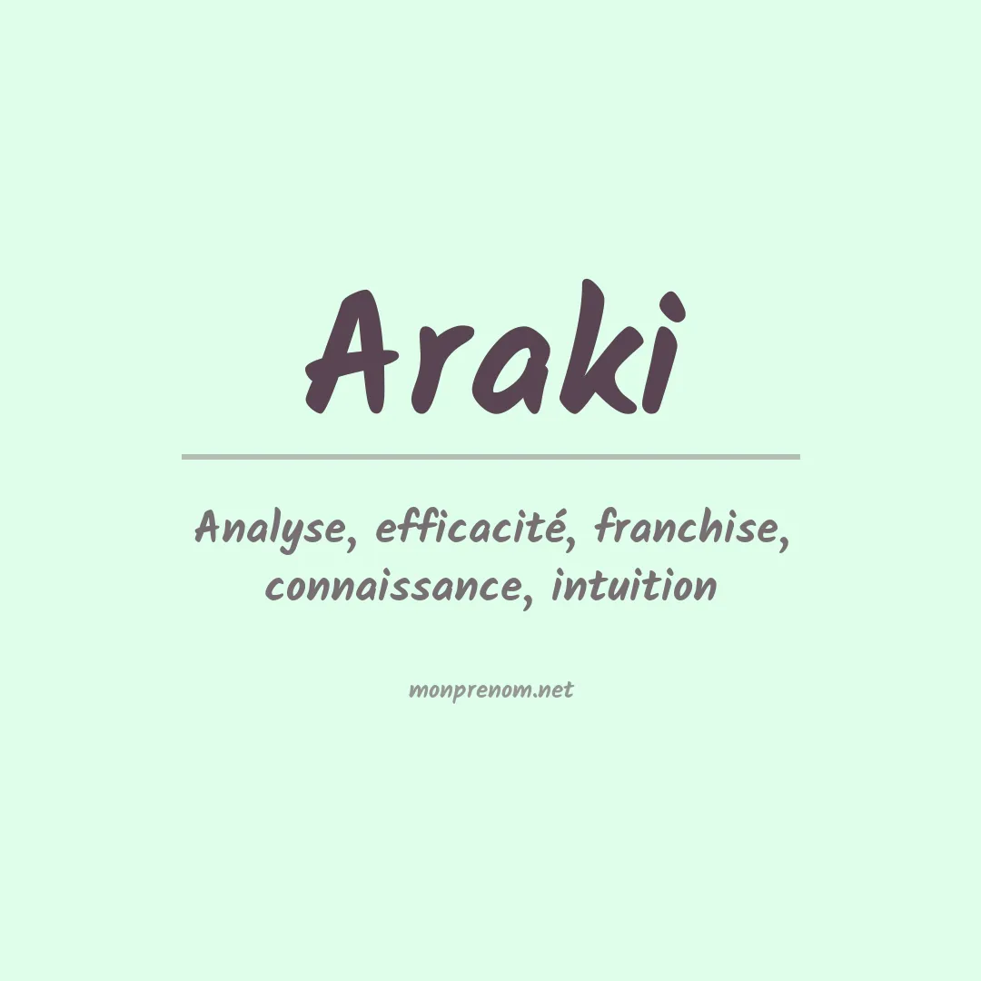 Signification du Prénom Araki