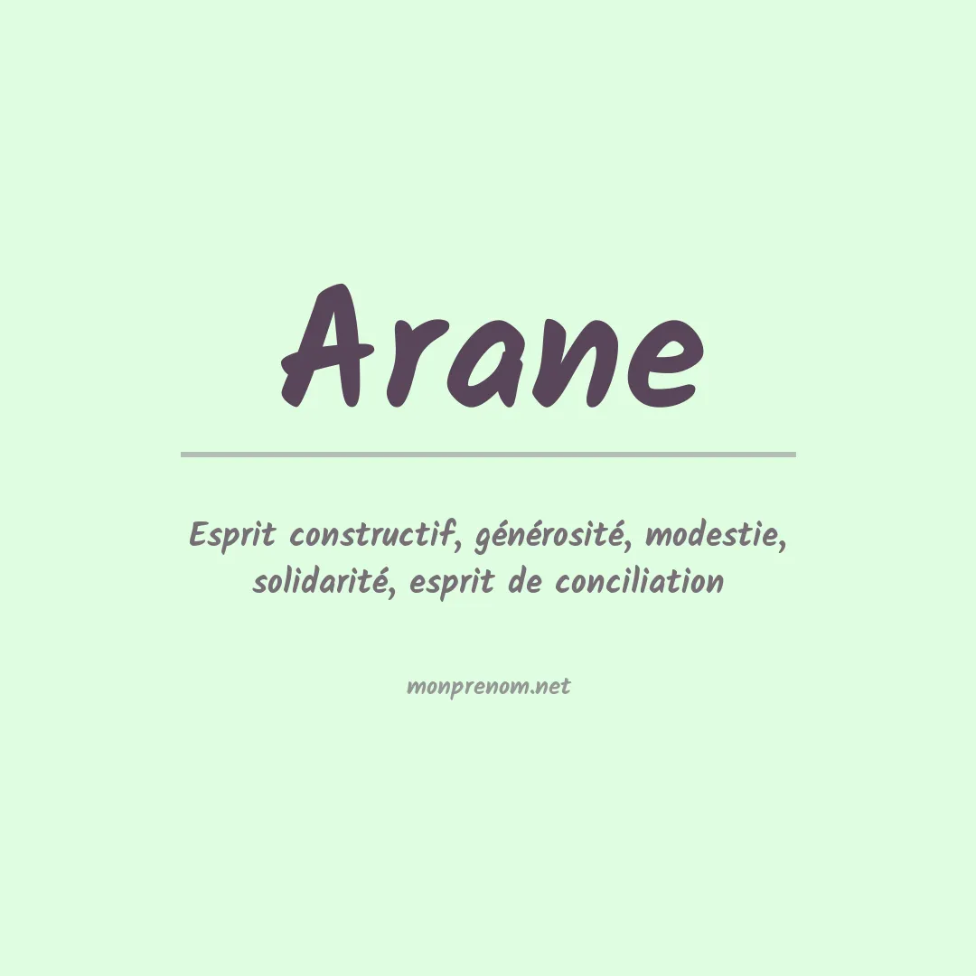 Signification du Prénom Arane Signification du Prénom Arane