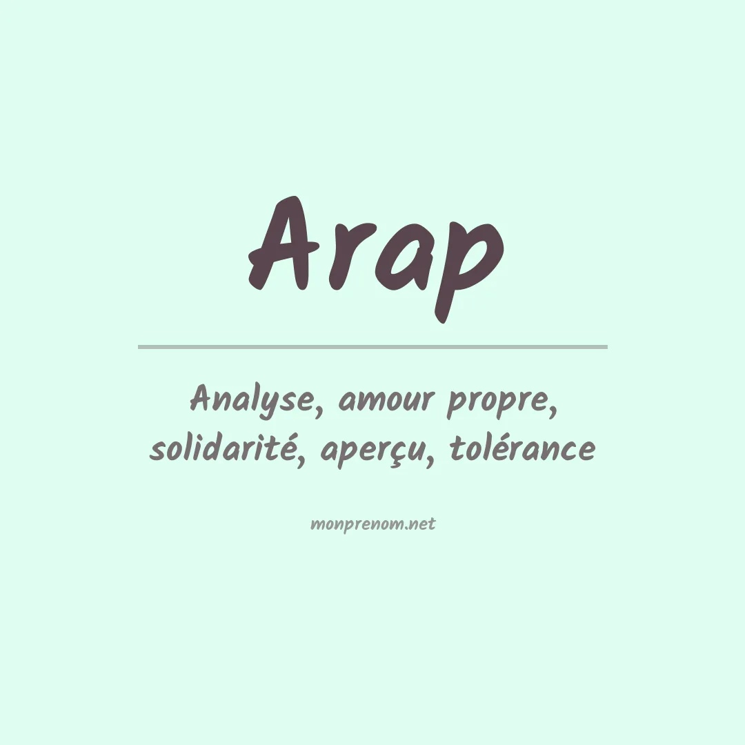 Signification du Prénom Arap