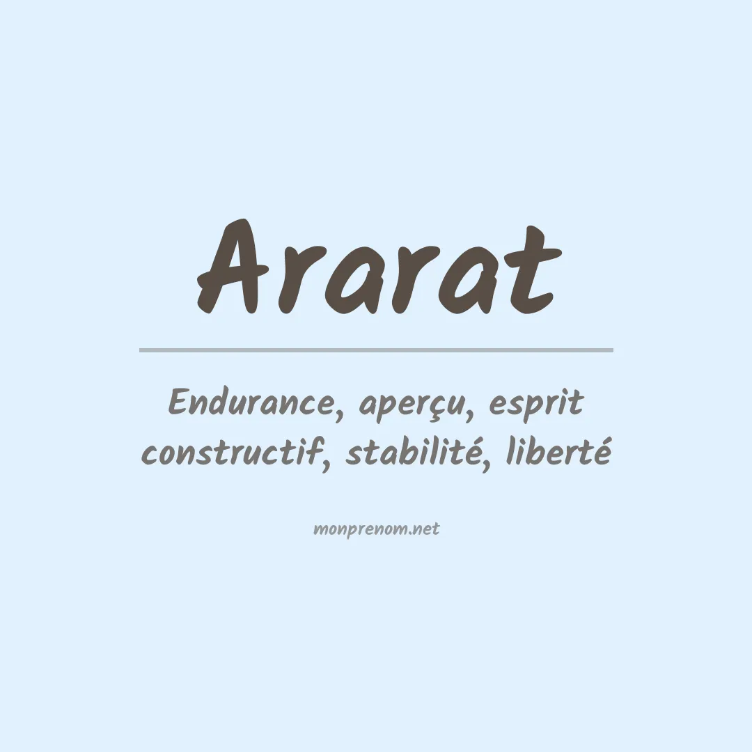 Signification du Prénom Ararat Signification du Prénom Ararat