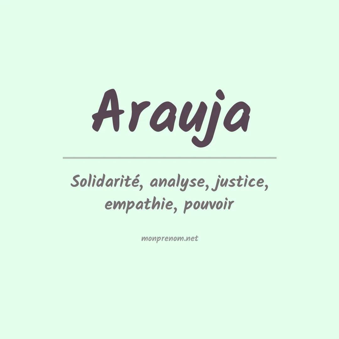 Signification du Prénom Arauja Signification du Prénom Arauja