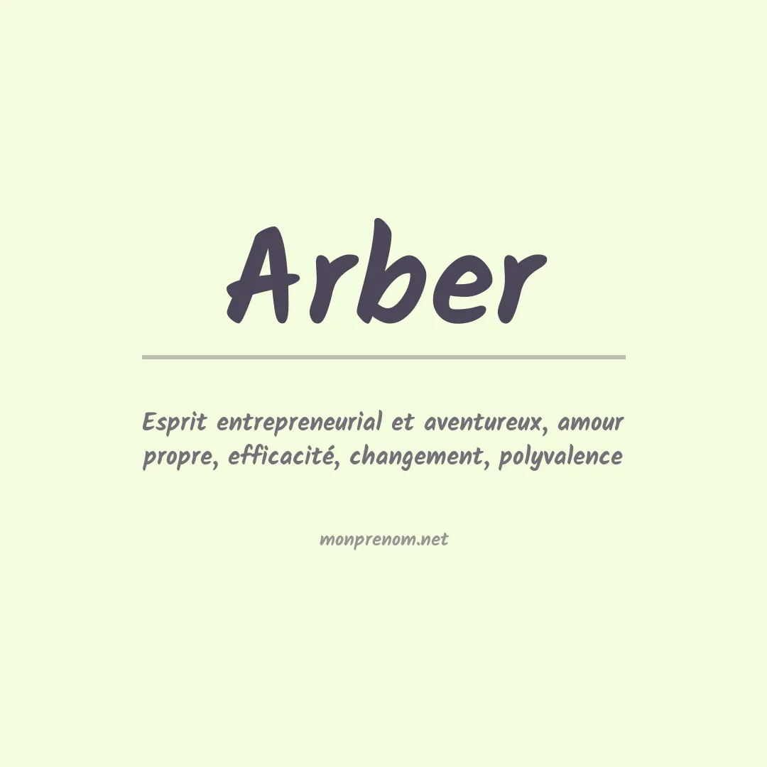 Signification du Prénom Arber