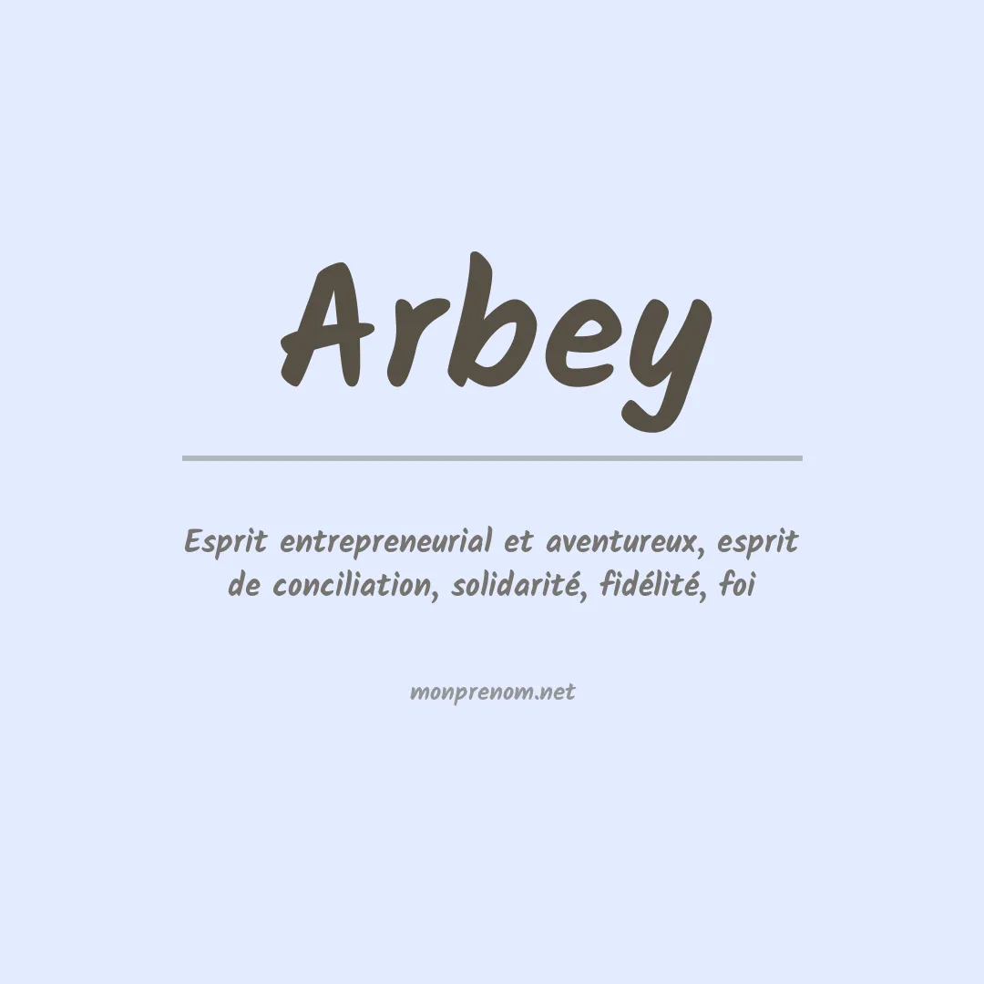 Signification du Prénom Arbey Signification du Prénom Arbey