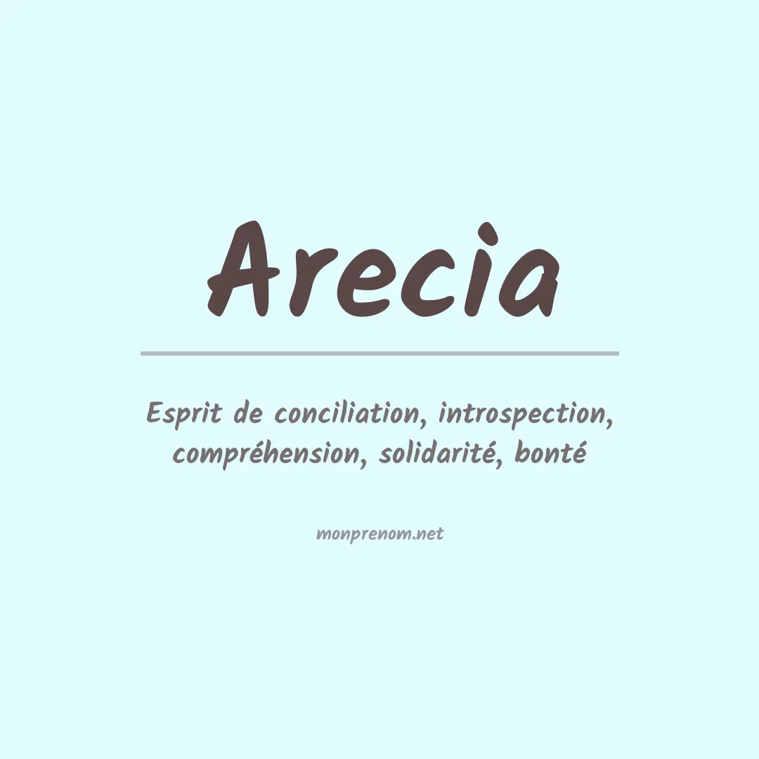 Signification du Prénom Arecia Signification du Prénom Arecia