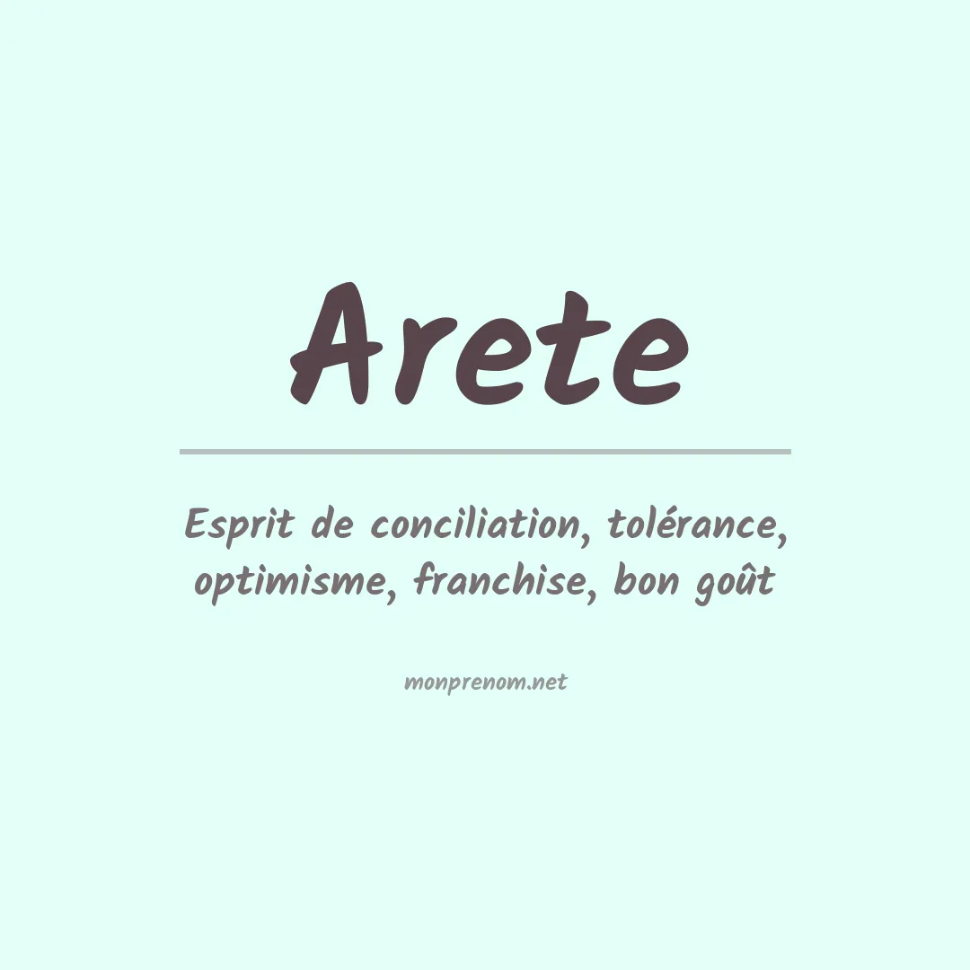 Signification du Prénom Arete Signification du Prénom Arete