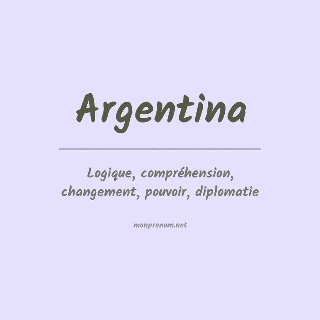 Signification du Prénom Argentina